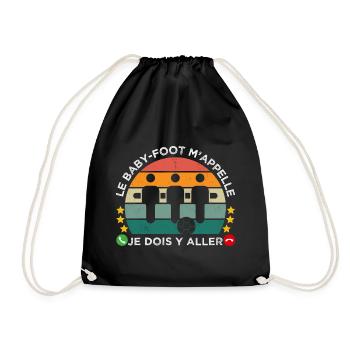 Le baby-foot m' appelle humour baby-foot vintage - Sac de sport léger - noir - Devant