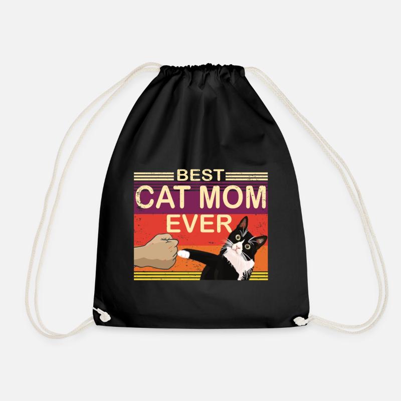 Chatamama Mère Chat Cat Maman Cadeau - Sac de sport léger - noir