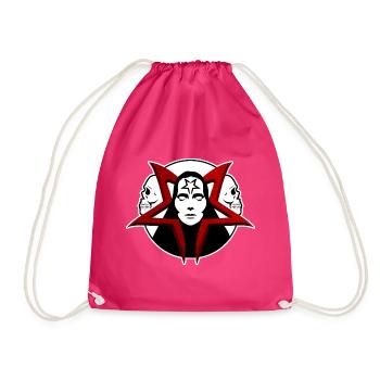 Gothic pentagram - Drawstring Bag - fuchsia - Front