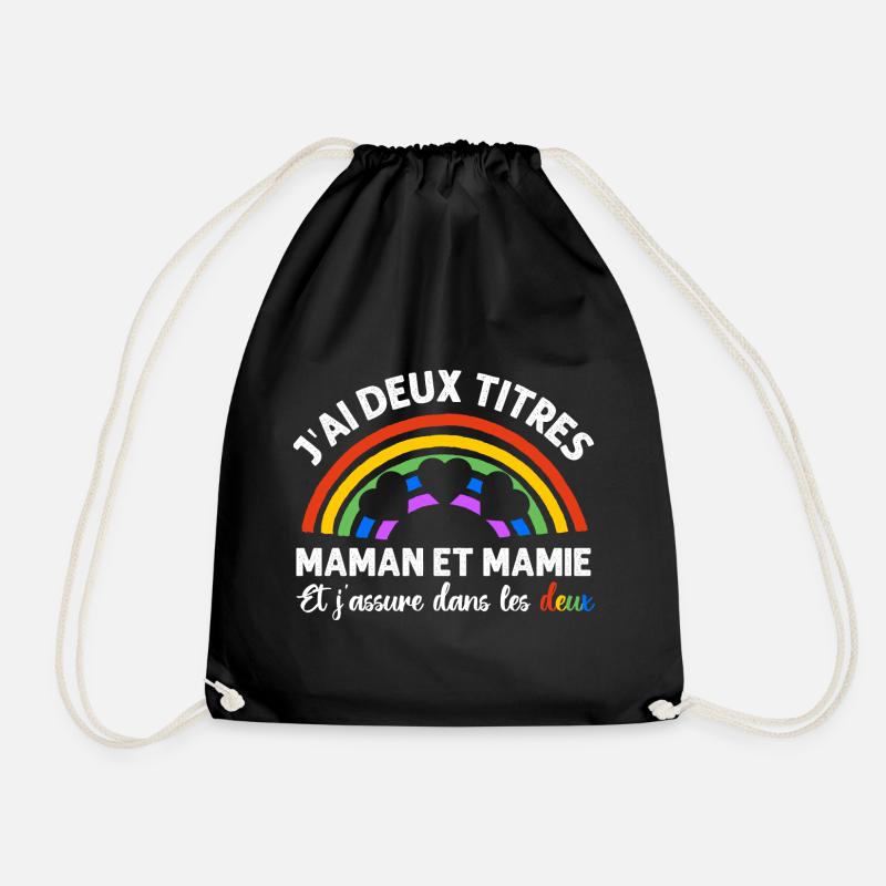 J'ai deux titres maman et mamie cadeau mère - Sac de sport léger - noir
