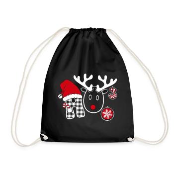 Ho Ho Ho Ugly Christmas Sweater ho hoch drei - Turnbeutel - Schwarz - Vorne