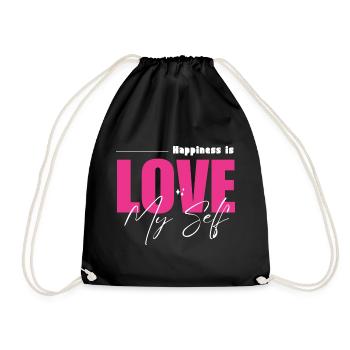 Happiness is Love My Self - Drawstring Bag - black - Front