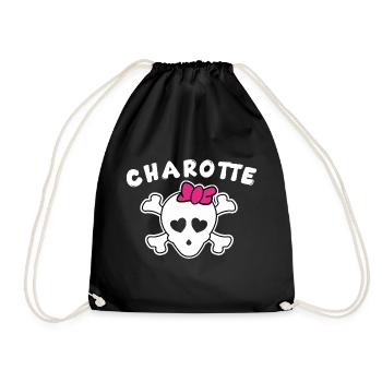 Pirate Charlotte Design pour les filles et les femmes - Sac de sport léger - noir - Devant