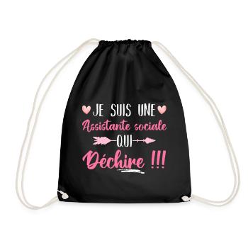 Je suis uen assistante sociale qui déchire humour - Sac de sport léger - noir - Devant