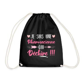 Je suis une pharmacienne qui déchire humour cadeau - Sac de sport léger - noir - Devant