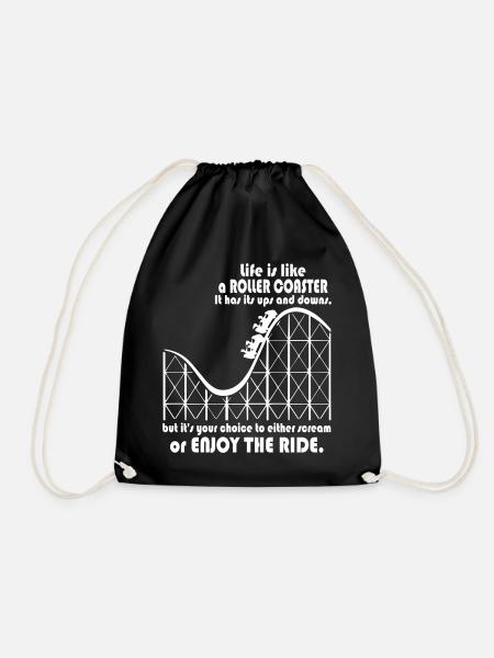 Life is like a Roller Coaster - Turnbeutel - Schwarz