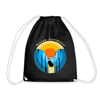 Norway Kjerag Lysefjord souvenir - Drawstring Bag - black - Front
