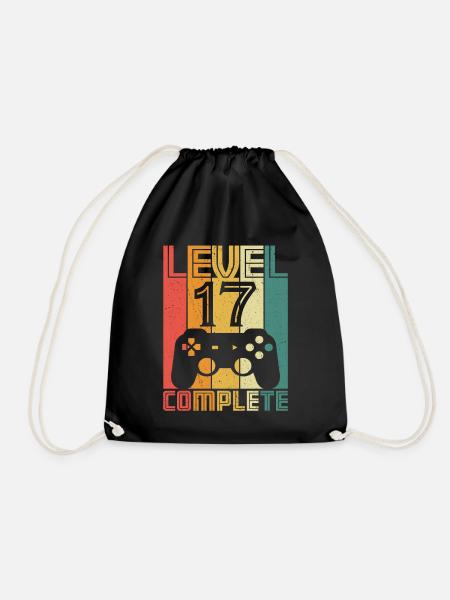 17. Geburtstag Gamer Level 17 Complete 17 Jahre - Turnbeutel - Schwarz