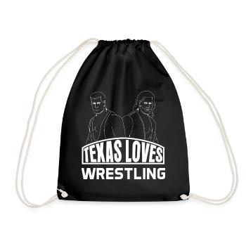 Texas wrestling design for proud Texas fans - Drawstring Bag - black - Front