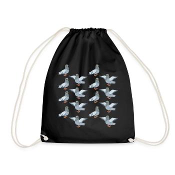 Conception de motif de pigeon sauvage pour les colombophiles - Sac de sport léger - noir - Devant