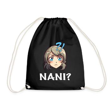 Sceptical Anime Emoji Nani? - Anime Shirt - Drawstring Bag - black - Front