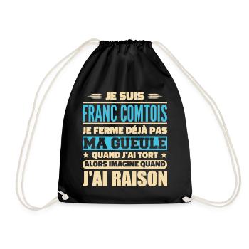 Franche Comtois Ich halte nicht meinen Mund. Franche Comtois - Turnbeutel - Schwarz - Vorne