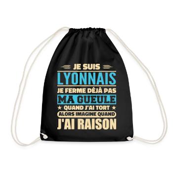 Humour Lyonnais je ne ferme pas ma gueule - Sac de sport léger - noir - Devant