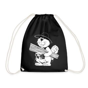 Caricature de charpentier - Sac de sport léger - noir - Devant