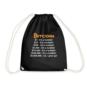 BITCOIN N’EST QU’UNE BULLE 1 000 000 $ - Sac de sport léger - noir - Devant