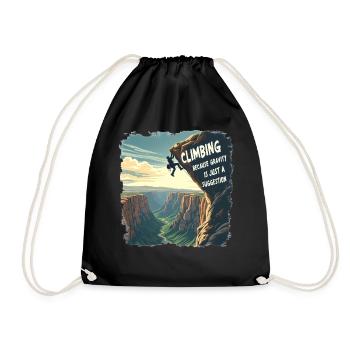 Climbing - Because Gravity Is Just a Suggestion - Drawstring Bag - black - Front