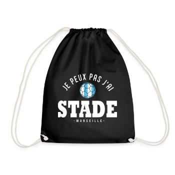 J'peux pas j'ai stade foot football OM Marseille - Sac de sport léger - noir - Devant