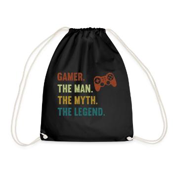 Gamer The Man The Myth The Legend Video Games - Drawstring Bag - black - Front