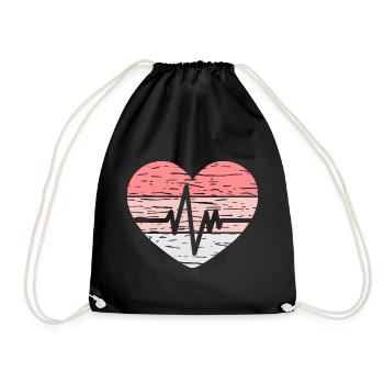 Infirmière Vintage Heartbeat - Sac de sport léger - noir - Devant
