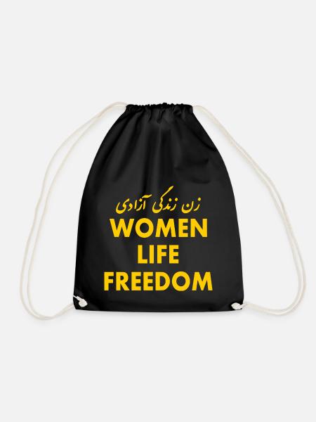 Women life freedom - Turnbeutel - Schwarz