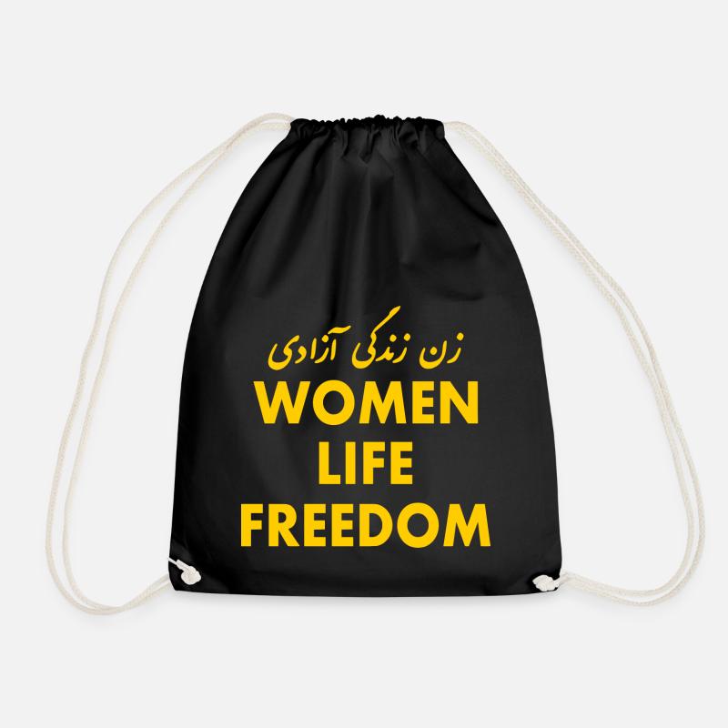 Women life freedom - Turnbeutel - Schwarz