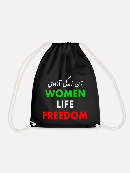 Women life freedom - Turnbeutel - Schwarz