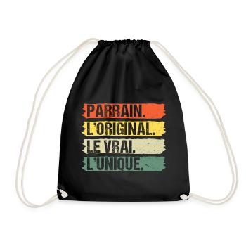 Parrain l' original le vrai cadeau vintage rétro - Sac de sport léger - noir - Devant