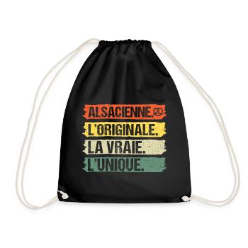 Alsacienne originale humour Alsace cadeau vintage - Sac de sport léger - noir - Devant