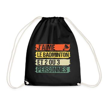 J' aime le badminton humour badiste cadeau vintage - Sac de sport léger - noir - Devant