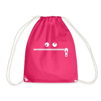 Zipper monster - Drawstring Bag - fuchsia - Front