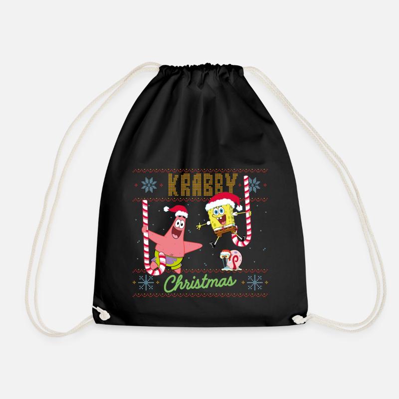 SpongeBob SquarePants Krabby Christmas - Drawstring Bag - black