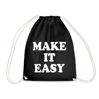 Make it easy - Drawstring Bag - black - Front