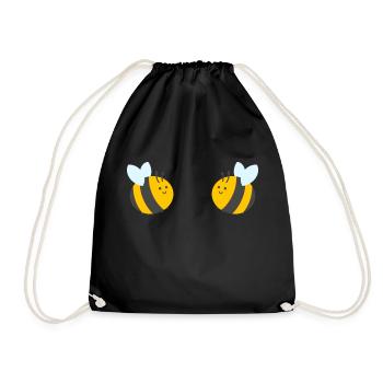 Bienchen - Turnbeutel - Schwarz - Vorne