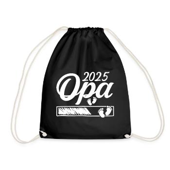 Werdender Opa 2025 Opa loading Geschenk Männer - Turnbeutel - Schwarz - Vorne