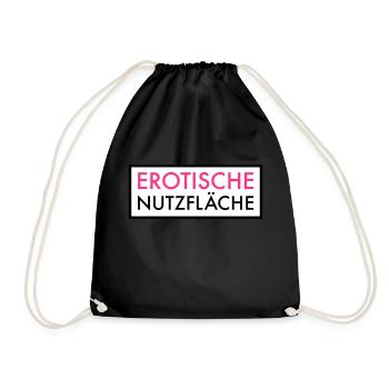Erotische Nutzfläche | Erotik | Sex | Pärchen Frau - Turnbeutel - Schwarz - Vorne