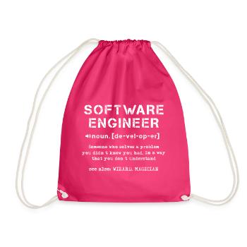 Software engineer definition - Drawstring Bag - fuchsia - Front