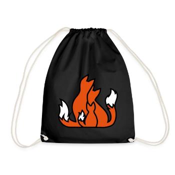 Fox family fox family gift idea gift idea - Drawstring Bag - black - Front