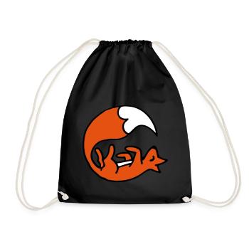Cute playing fox - Renard joue mignon - Sac de sport léger - noir - Devant