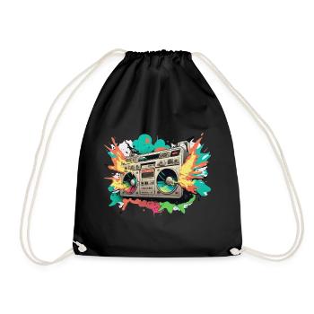 Stereo Flaming Explosion - Drawstring Bag - black - Front