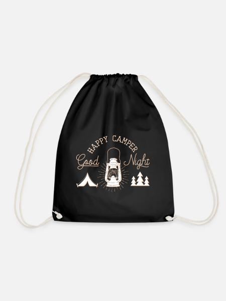 Happy Camper - Drawstring Bag - black