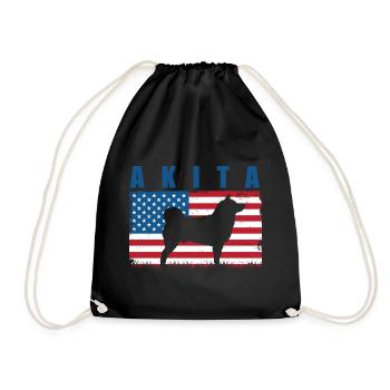 Akita - Drawstring Bag - black - Front