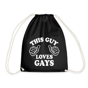 This guy loves gays - Drawstring Bag - black - Front