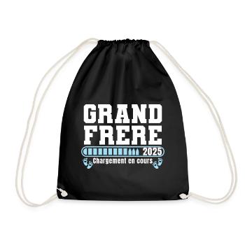 Grand Frère 2025 Cadeau Annonce Naissance Bébé - Sac de sport léger - noir - Devant
