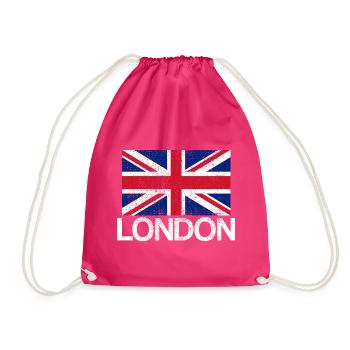 Classic vintage London design - Drawstring Bag - fuchsia - Front