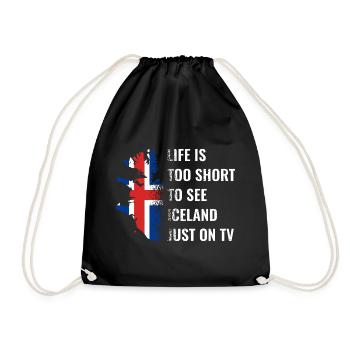 Islande drapeau vintage islandais drapeau Used Look - Sac de sport léger - noir - Devant