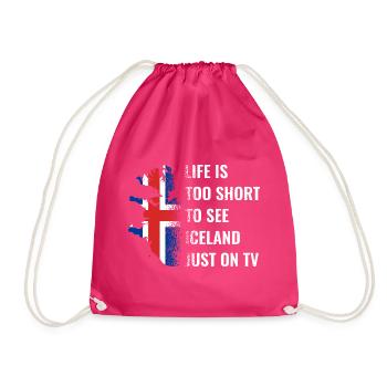 Islande drapeau vintage islandais drapeau Used Look - Sac de sport léger - fuchsia - Devant