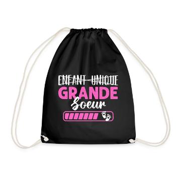 Future grande soeur annonce naissance bébé cadeau - Sac de sport léger - noir - Devant