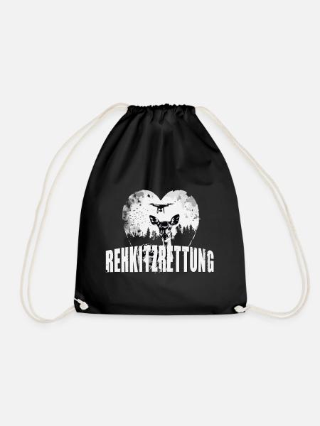 Rehkitzrettung - Turnbeutel - Schwarz