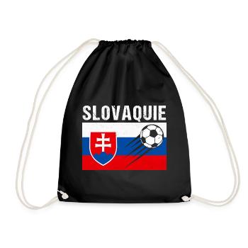 Slovakia Flag Slovak Football Gift - Drawstring Bag - black - Front