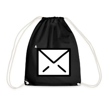Letter letter symbol letter icon envelope message - Drawstring Bag - black - Front